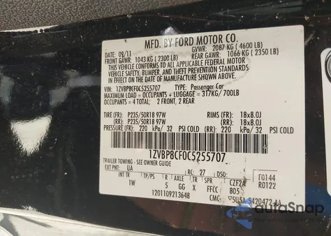 2012 Ford Mustang Gt from USA, damaged, VIN 1ZVBP8CF0C5255707